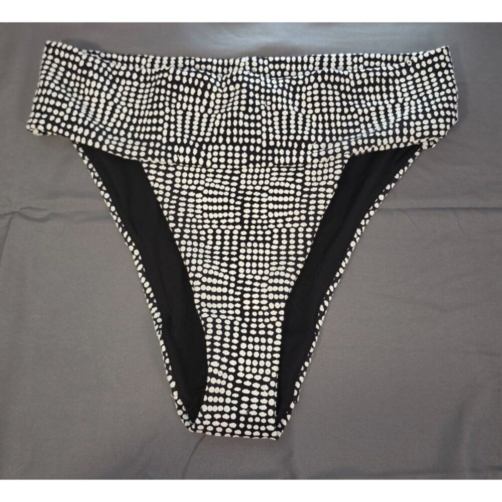 Aerie Black White Polka Dot Swim Bathing Suit Bottom Size XL New Cheeky